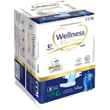 FRALDA GERIáTRICA WELLNESS PREMIUM TAM G - 08 FRALDAS