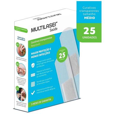 CURATIVO TRANSPARENTE HC493 MULTILASER - 25 CURATIVOS
