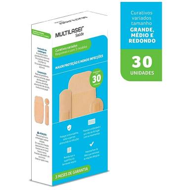 CURATIVO HC495 MULTILASER COM 3 FORMATOS VARIADOS - CAIXA COM 30 UNIDADES