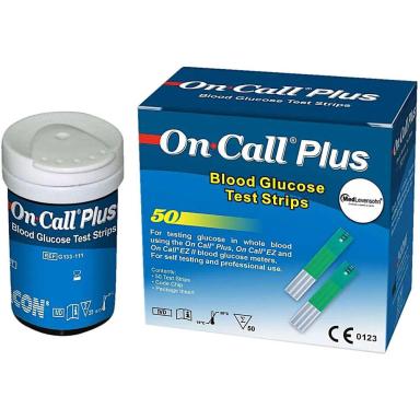 TIRAS REAGENTES FRASCO TESTE GLICEMIA ON CALL PLUS - 50 UND