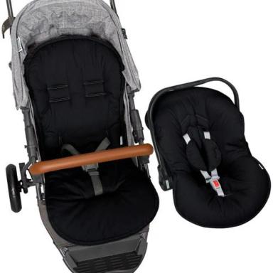 KIT CAPA BB CONFORTO + CAPA CARRINHO PRETO BATISTELA BABY