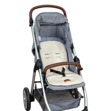 CAPA PARA CARRINHO DE BEBê LINHO PREMIUM BEGE BATISTELA BABY