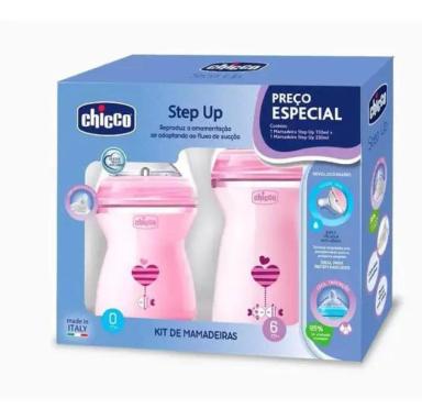 KIT 2 MAMADEIRA STEP UP 150ML + 330ML ROSA CHICCO