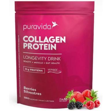COLLAGEN PROTEIN PURAVIDA - BERRIES SILVESTRES - COLáGENO VERISOL - (450G)