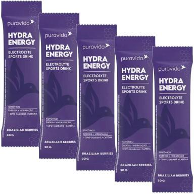 KIT 5X HYDRA ENERGY - BRAZILIAN BERRIES - 30G CADA SACHE - PURAVIDA