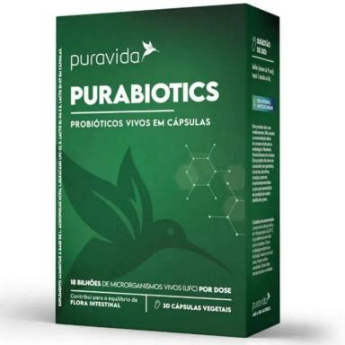 PURABIOTICS PURAVIDA - PROBIóTICOS VIVOS EM CáPSULAS - (30 CAPSULAS VEGANAS)