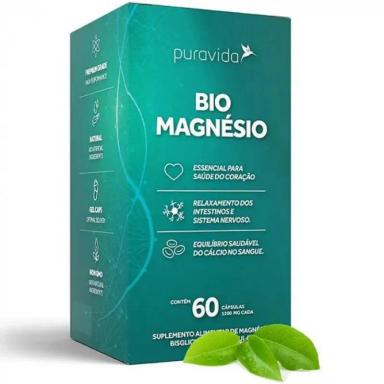 BIO MAGNESIO  PURAVIDA + SAúDE ÓSSEA + SAUDE DO CORAçAO (60CAPS)