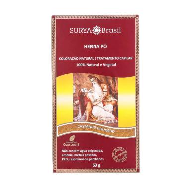 HENNA EM Pó NATURAL 50G – SURYA BRASIL Castanho Dourado