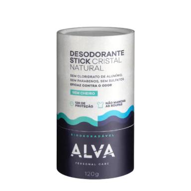 DESODORANTE DE PEDRA COM EMBALAGEM BIODEGRADáVEL 120G - ALVA