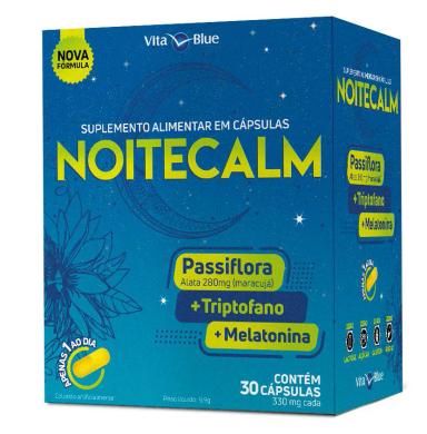 NOITECALM - PASSIFLORA, TRIPTOFANO E MELATONINA - COM 30 CáPSULAS