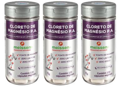 Kit 3X Cloreto De Magnésio P.A. 500Mg (3X 120Cáps) - Meissen