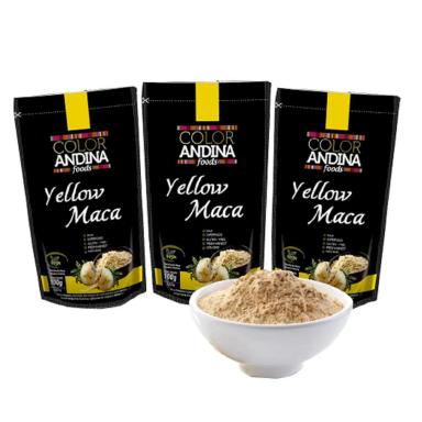 KIT 3UNI MACA ANDINA Pó AMARELA 100G - COLOR ANDINA