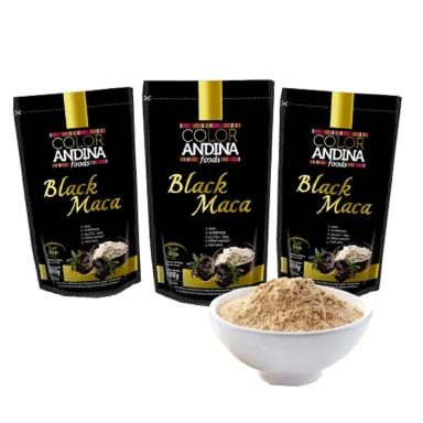 KIT 3UNI MACA ANDINA Pó BLACK 100G - COLOR ANDINA