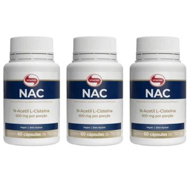 Kit 3Uni Nac N-Acetil L-Cisteína 60 Cáps 750Mg - Vitafor