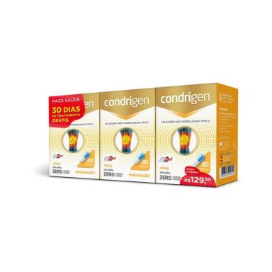 Kit 3 Condrigen 40Mg (3X 30 Cáps) Colágeno Tipo 2 - Maxinutri