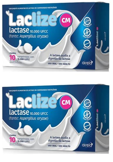 KIT 2UNI LACLIZE 10 COMPRIMIDOS MASTIGáVEIS - AIRELA