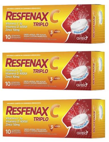 KIT 3UNI RESFENAX C TRIPLO 10 COMPRIMIDOS - AIRELA