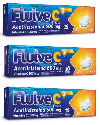 KIT 3UNI FLUIVE C IMUNO EFERVECENTES 16 COMPRIMIDOS - AIRELA