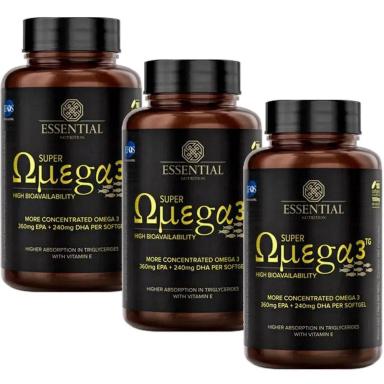 KIT 3X SUPER OMEGA 3 TG (180 CAPS CADA) 1000MG - ESSENTIAL NUTRITION