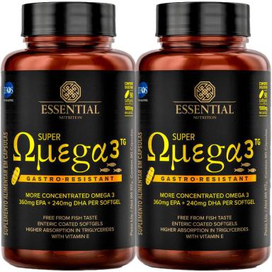 KIT 2X SUPER OMEGA 3 TG GASTRO RESISTANT - (90CAPS) - ESSENTIAL NUTRITION
