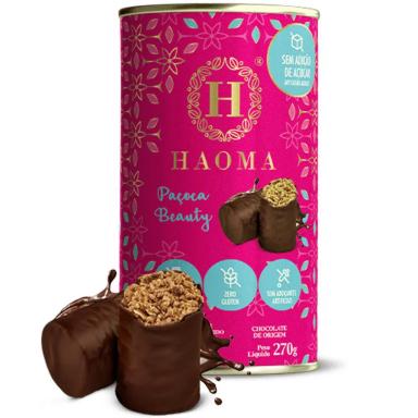 PAçOCA BEAUTY AMENDOIM COM CHOCOLATE (240G) COM ACIDO HIALURôNICO - HAOMA