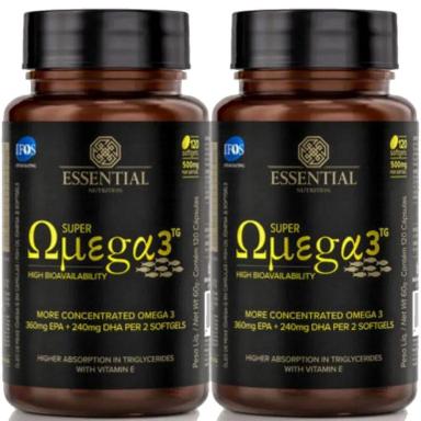 KIT 2X SUPER OMEGA 3 TG 500MG - ( 120 CAPS CADA) - ESSENTIAL NUTRITION