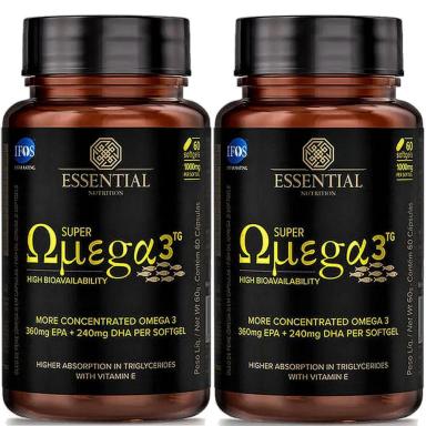 KIT 2X SUPER OMEGA 3 TG (60 CAPS CADA) 1000MG - ESSENTIAL NUTRITION