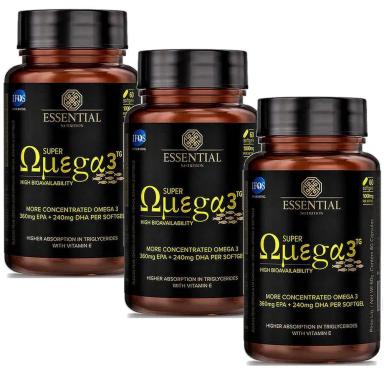 KIT 3X SUPER OMEGA 3 TG (60 CAPS CADA) 1000MG - ESSENTIAL NUTRITION