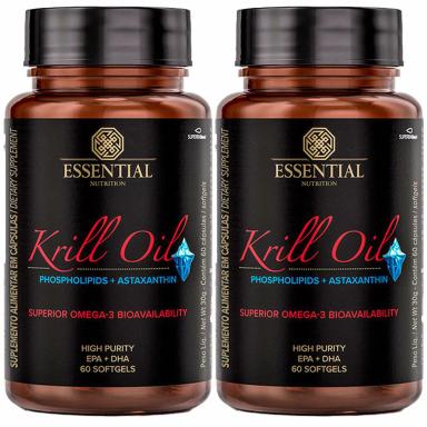 KIT 2X KRILL OIL OMEGA 3 + ASTAXANTINA - (60 SOFTGELS CADA) - ESSENTIAL NUTRITION