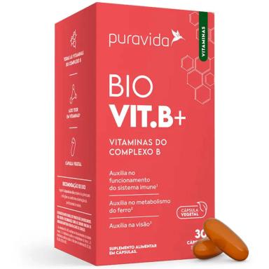 BIO VIT B - VITAMINAS DO COMPLEXO B - 30 CAPSULAS - PURA VIDA