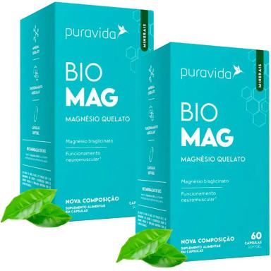 KIT 2X BIO MAG - MAGNéSIO QUELATO - 60 CAPSULAS CADA - PURA VIDA