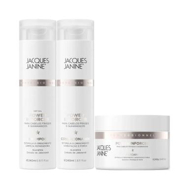 JACQUES JANINE POWER INFORCER SHAMPOO 240ML, CONDICIONADOR 240ML E MáSCARA 240G