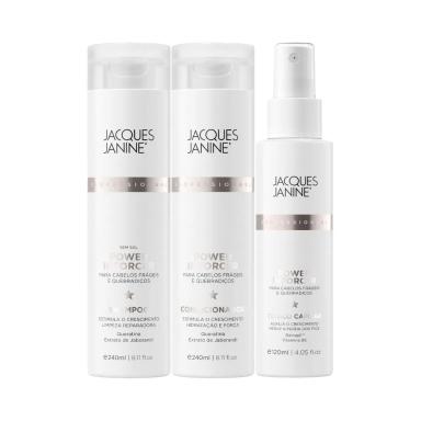 JACQUES JANINE POWER INFORCER SHAMPOO 240ML, CONDICIONADOR 240ML E TôNICO 120ML