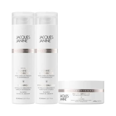 JACQUES JANINE POWER INFORCER SHAMPOO 240ML, CONDICIONADOR 240ML E MáSCARA 80G