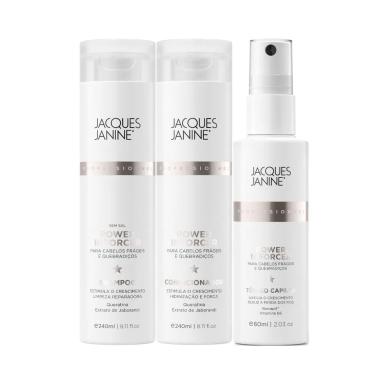 JACQUES JANINE POWER INFORCER SHAMPOO 240ML, CONDICIONADOR 240ML E TôNICO 60ML
