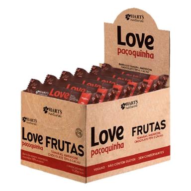BARRA DE FRUTAS LOVE PAçOQUINHA HART'S NATURAL CX C/ 24 UN DE 25G