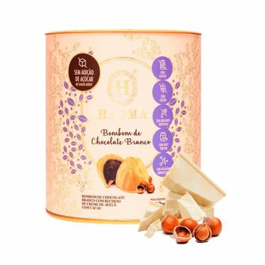 LATA DE BOMBOM CHOCOLATE BRANCO HAOMA 200G