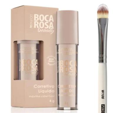 COMBO CORRETIVO BOCA ROSA + PINCEL PARA CORRETIVO MACRILAN - W106+ MAGNOLIA