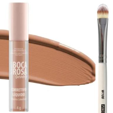 COMBO CORRETIVO BOCA ROSA + PINCEL PARA CORRETIVO MACRILAN - W106+ ORQUIDEA