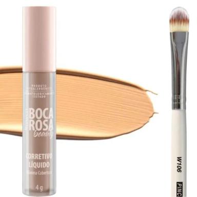 COMBO CORRETIVO BOCA ROSA + PINCEL PARA CORRETIVO MACRILAN - W106+ PEôNIA