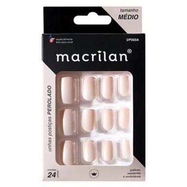 UNHAS POSTIçAS TAMANHO MéDIO PEROLADO - MACRILAN - UP303A
