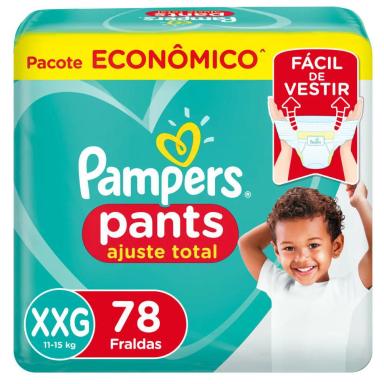 FRALDA PAMPERS PANTS AJUSTE TOTAL MAX XXG 78 UNIDADES