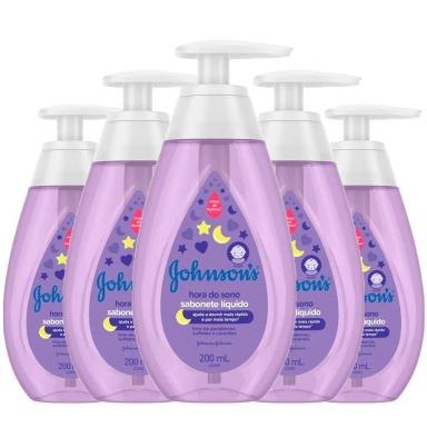 KIT 5 SABONETES LíQUIDO JOHNSON'S BABY HORA DO SONO 200ML