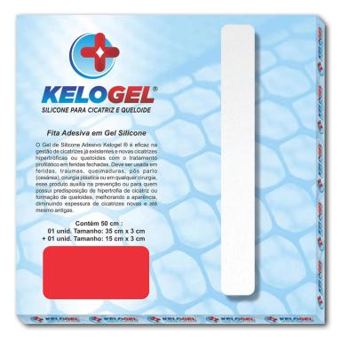 ADESIVO EM GEL DE SILICONE PARA CICATRIZ 50CMX3CM KELOGEL