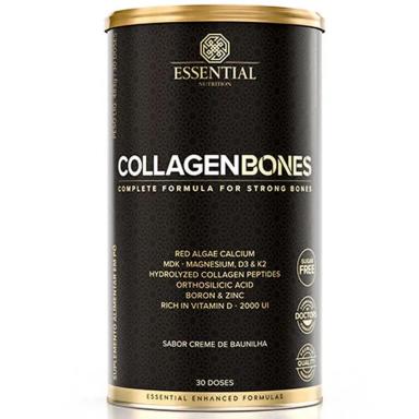 COLLAGEN BONES COM 2000UI VIT D - 483G - CREME DE BAUNILHA - ESSENTIAL NUTRITION