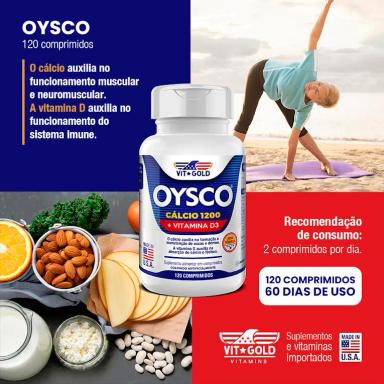 Kit 2x Oysco Cálcio 1200 mg + Vitamina D3 Vitgold 120 Comprimidos