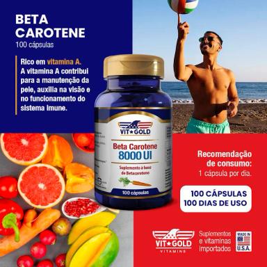 Vitamina A Beta Caroteno 8000 ui 100 Cápsulas Vitgold
