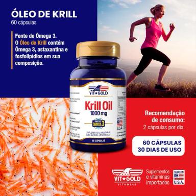 Óleo de Krill 1000mg (Fonte de Omega 3) Vitgold 60 Cápsulas