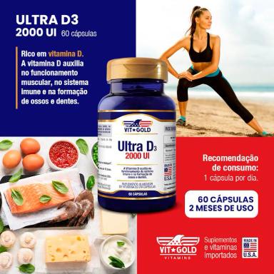 VITAMINA ULTRA D3 2.000 UI VITGOLD 60 CÁPSULAS