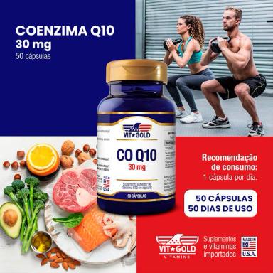 Coq10 coenzima q10 30mg 50 Cápsulas Vitgold